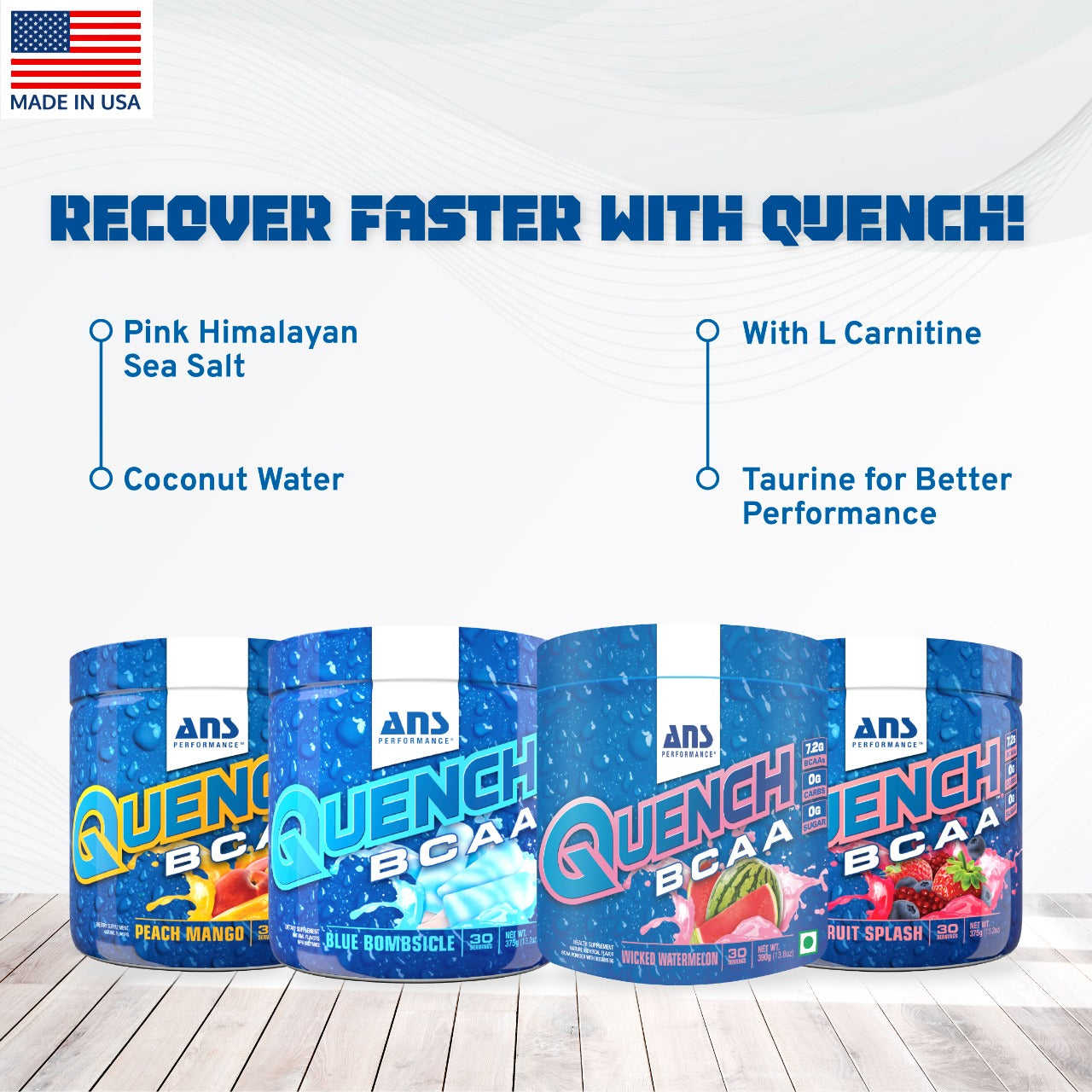 ANS Performance Quench BCAA 375g, 30 Serving