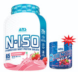 ANS Performance N-ISO Hydro Whey Isolate Protein 4.4 Lbs, 2kg + ANS Quench bcaa 30 servings + FREE ANS Shaker (COMBO)